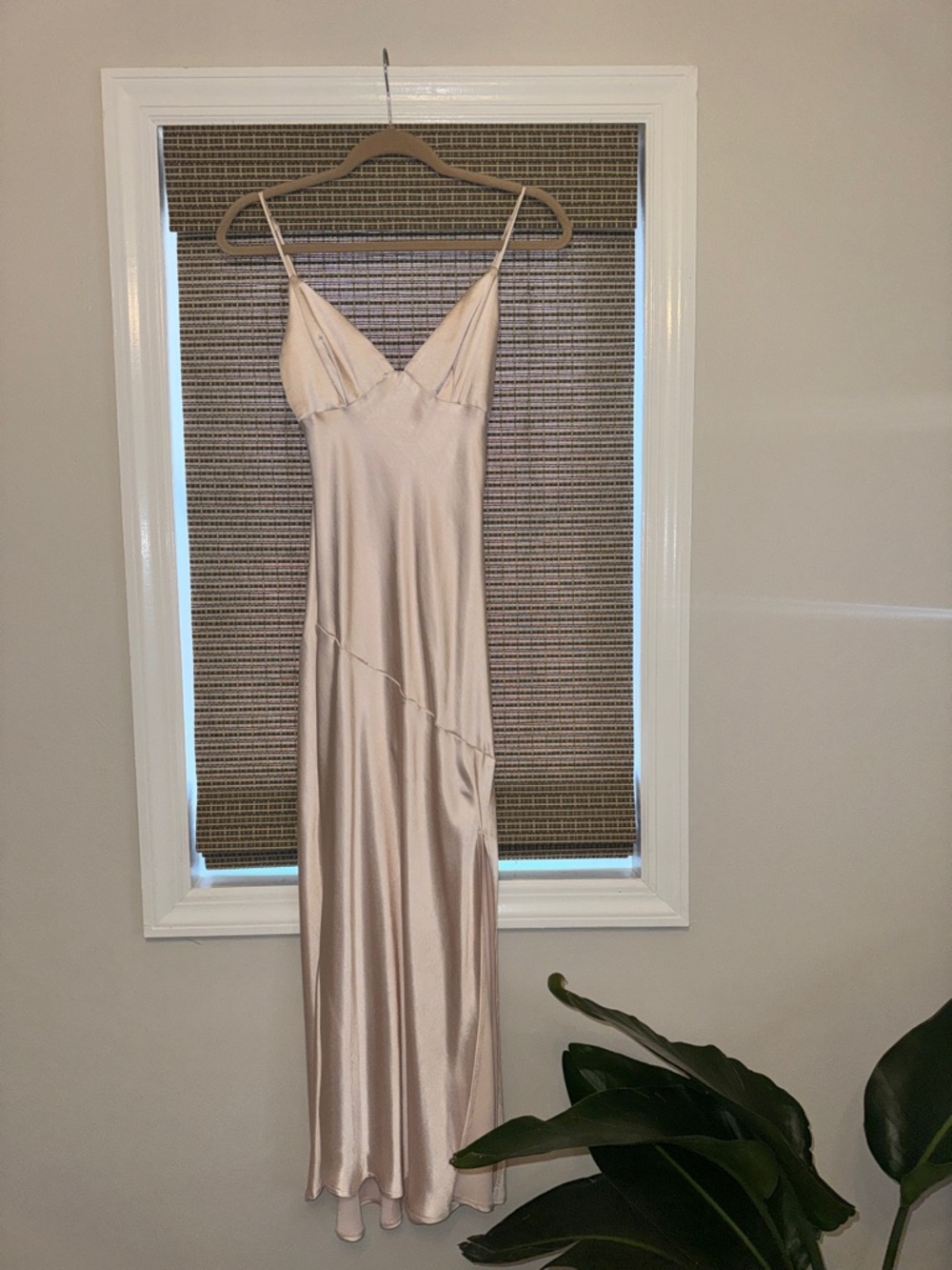 Hello Molly Beige Slip Dress - Adjustable Spaghetti Straps | Size XS